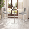 Set of 2 white upholstered barstools with solid rubber wood frame, ideal for kitchens and dining areas.