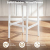Solid rubber wood frame barstool with white finish, featuring a splinter-free surface and strong support for dining.