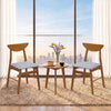 Set of 2 Upholstered Dining Chairs with Curved Backrest and Rubber Wood Frame-Walnut - Gallery View 1 of 8