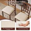 Set of 2 wood kitchen chairs with faux leather upholstered seats, featuring skin-friendly linen fabric and ultra-soft.