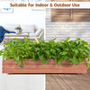Wooden decorative raised garden bed set for indoor and outdoor use, featuring a long design and natural fir.