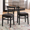 Set of 2 Wooden Dining Chair with Rubber Wood Legs for Restaurant-Black - Gallery View 1 of 12