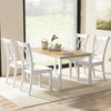Set of 2 Wooden Dining Chairs Mid Century Farmhouse Retro Kitchen Chairs-White - Gallery View 1 of 11