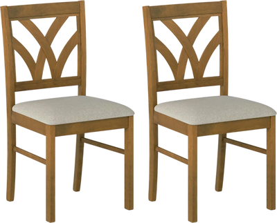 Costway Set of 2 Upholstered Wooden Dining Chairs Hollow Back Soft Padded Seat 36554054 New