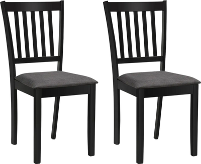 Costway Set of 2 Upholstered Wooden Dining Chairs Rubber Wood Frame 32672426 New