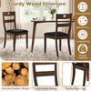 Set of 2 walnut wooden dining chairs with padded seats, ergonomic backrest, and sturdy rubber wood frame for comfort.