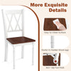 Wooden farmhouse kitchen chair with rubber wood seat, cross backrest, and easy-to-clean surface for home or cafe use.