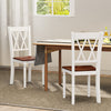 Set of 2 farmhouse kitchen chairs with rubber wood seats, featuring a cross backrest and elegant design for versatile.