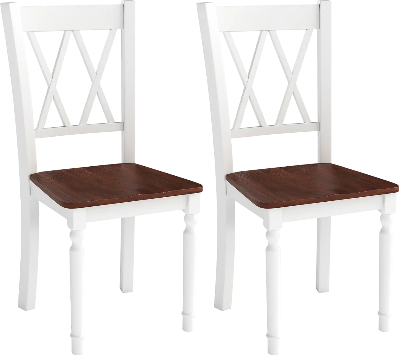 Costway Wooden Farmhouse Kitchen Dining Chairs Set of 2/4 Rubber Wood Seat 93267415 New