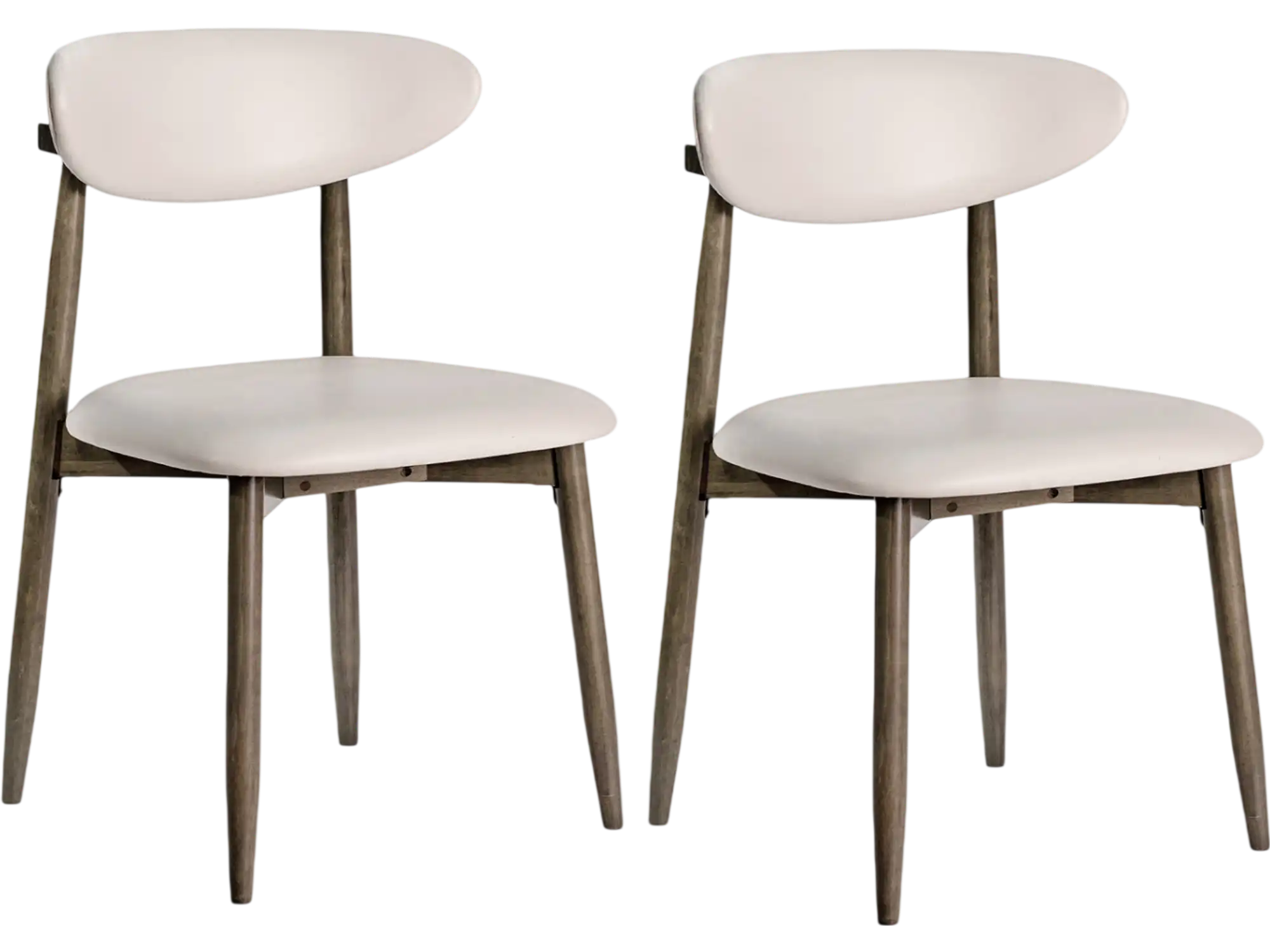 Costway Set of 2 Wooden Modern Upholstered Dining Chairs Curved Backrest 35609389 New