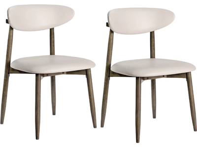 Costway Set of 2 Wooden Modern Upholstered Dining Chairs Curved Backrest 35609389 New