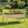 Set of 2 Wooden Raised Garden Bed with Legs Natural Fir Wood Elevated Planter Box - Gallery View 1 of 10