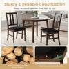 Set of 2 wooden upholstered dining chairs with high curved back in walnut, featuring a durable rubber wood frame for.