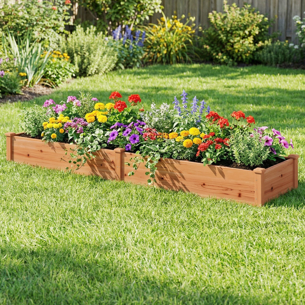 Set of 2 Wooden Vegetable Raised Garden Bed for Backyard-Orange - Gallery View 1 of 9