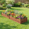 Set of 2 Wooden Vegetable Raised Garden Bed for Backyard-Brown - Gallery View 1 of 9