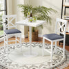 Set of 2 X-Back Bar Stools with Upholstered Cushioned Seats-White - Gallery View 1 of 9