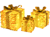 Set of 3 Christmas Lighted Gift Boxes with Pre-lit 90 LED Light and Bows