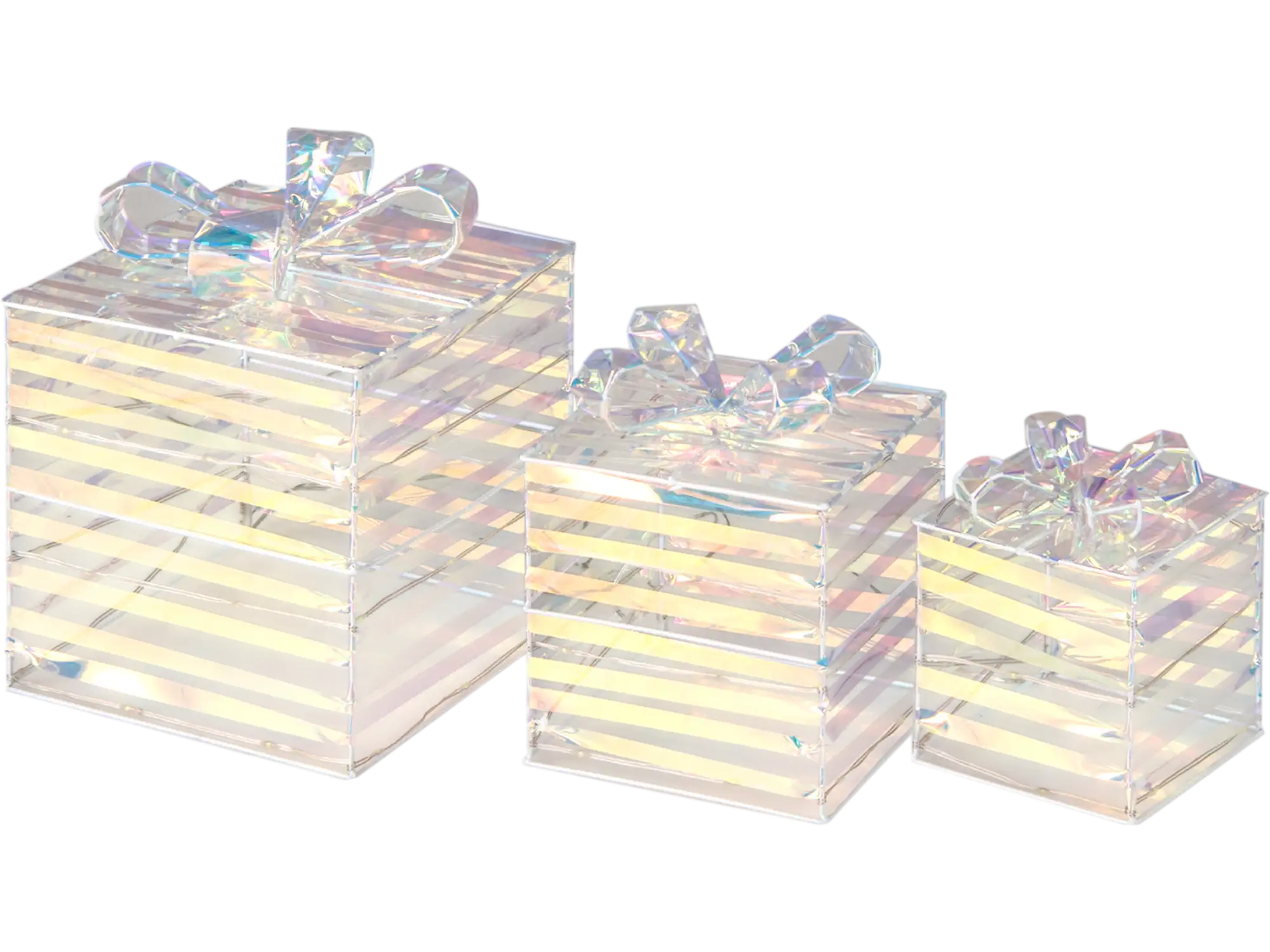 Costway Set of 3 Lighted Christmas Gift Boxes with Bows Plug 51276349 New