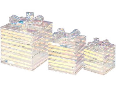Costway Set of 3 Lighted Christmas Gift Boxes with Bows Plug 51276349 New