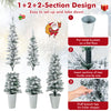 Set of 3 potted artificial Christmas trees with snowy flocked tips, designed for easy setup and corner decoration.