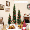 Set of 3 pre-lit artificial Christmas trees with warm white LED lights, featuring a sturdy base for stability and easy.