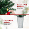 Close-up of PVC material for a pre-lit artificial Christmas tree, showcasing its flame-retardant and long-lasting.