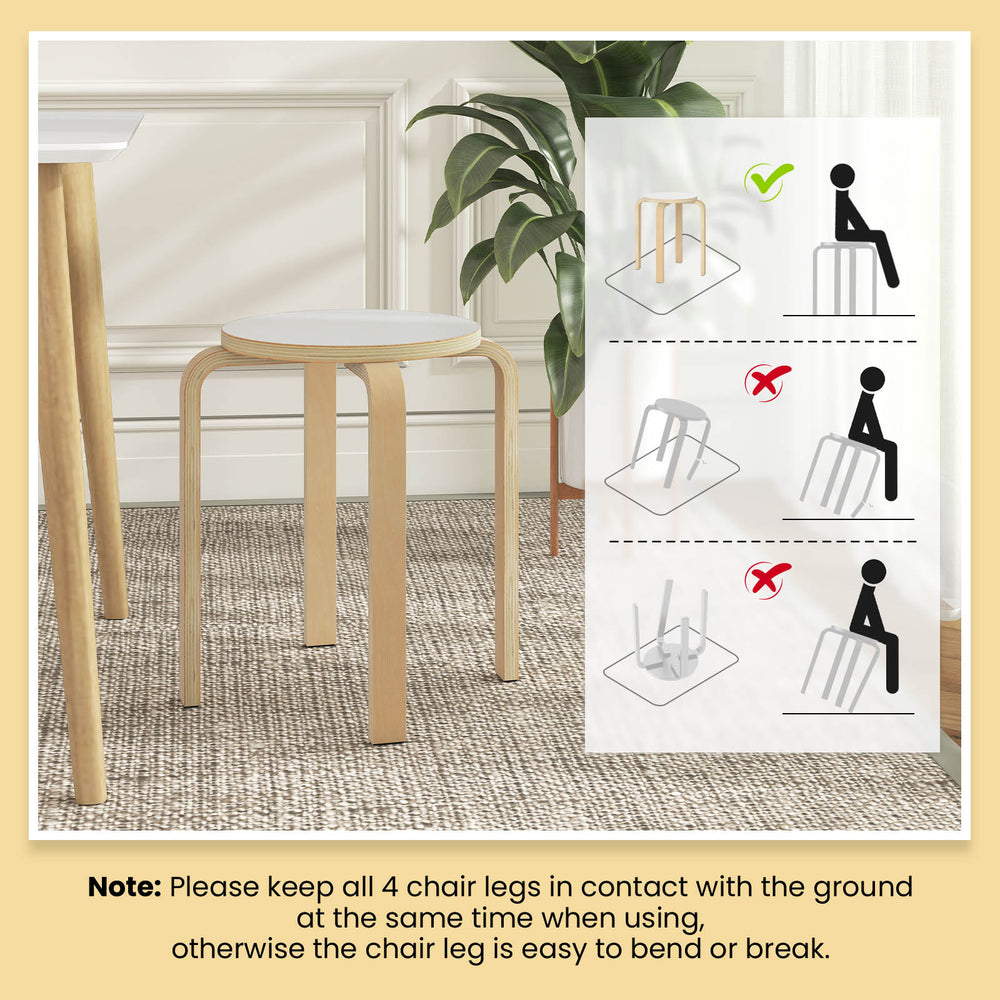 Stackable bentwood dining chair with round white top, featuring sturdy legs and ergonomic design for versatile use.
