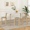 Set of 4 18 Inch Stackable Bentwood Dining Chairs with Round Top-Yellow - Gallery View 1 of 9