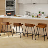 Set of 4 24" Industrial Rubber Wood Bar Stool with Low Back Metal Legs and Footrest - Gallery View 1 of 10
