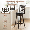 29" counter height bar stool set with a rubber wood frame, ergonomic backrest, and easy-to-clean PU leather upholstery.