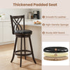29" counter height bar stool with a thickened padded seat, smooth PU leather, and a sturdy rubber wood frame for comfort.
