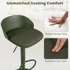 Adjustable green swivel bar stool with breathable linen fabric and sponge filling, perfect for dining and pub settings.