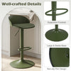 Adjustable green swivel bar stool with supportive footrest and stable base, perfect for dining or pub settings.