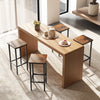 Set of 4 Bar Stool Set 26 Inch Bar Chair with Metal Legs and Footrest-Rustic Brown - Gallery View 1 of 9