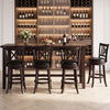 Set of 4 swivel bar stools with hollowed backrest and footrest, featuring breathable upholstery for kitchen or dining use.
