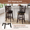Set of 4 swivel bar stools with ergonomic footrest, thick padding, and breathable upholstery for comfortable seating.