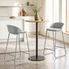 Counter height bar stools with curved backrest and metal frame in gray, perfect for kitchen dining and offering comfort.