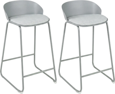 Costway Set of 4 Counter Height Bar Stools Curved Back Metal Frame Kitchen Dining 33307937 New