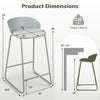 Counter height bar stool set with gray polyester seat, metal frame, and 330 lbs capacity, ideal for kitchen dining.