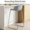 Counter height bar stool with a gray curved backrest and sturdy metal frame, supporting up to 330 lbs for kitchen dining.