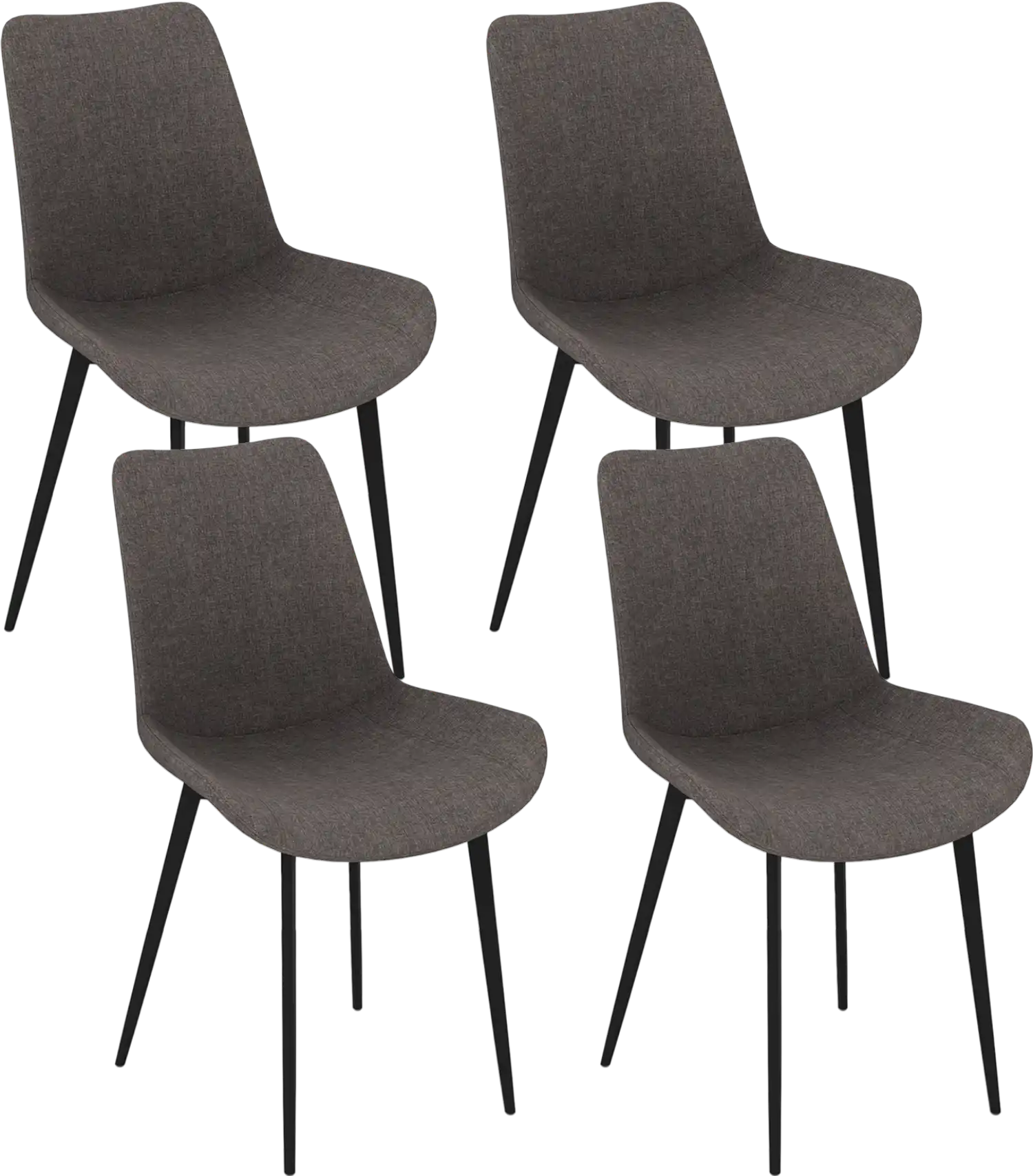 Costway Set of 4 Upholstered Dining Chairs with Metal Legs Padded Backs 66112450 New