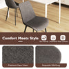 Gray dining chair set with padded backs, metal legs, and premium faux linen for comfort and style in dining spaces.
