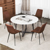 Set of 4 Dining Chair Upholstered with Metal Legs and Padded Backs-Brown - Gallery View 1 of 10