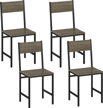 Costway Set of 4 Dining Chairs Metal Legs Slanted Back 61913246 New