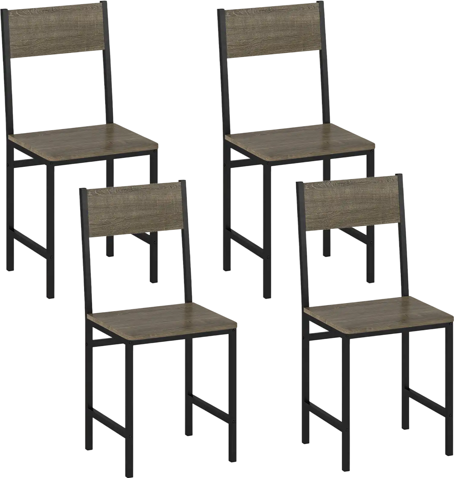 Costway Set of 4 Dining Chairs with Metal Legs Slanted Back 61913246 New