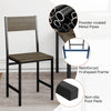 Gray dining chair with slanted back, powder-coated metal legs, and non-slip foot pads for stable and stylish seating.