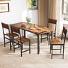 Set of 4 Dining Chairs with Metal Legs and Slanted Back-Rustic Brown - Gallery View 1 of 7