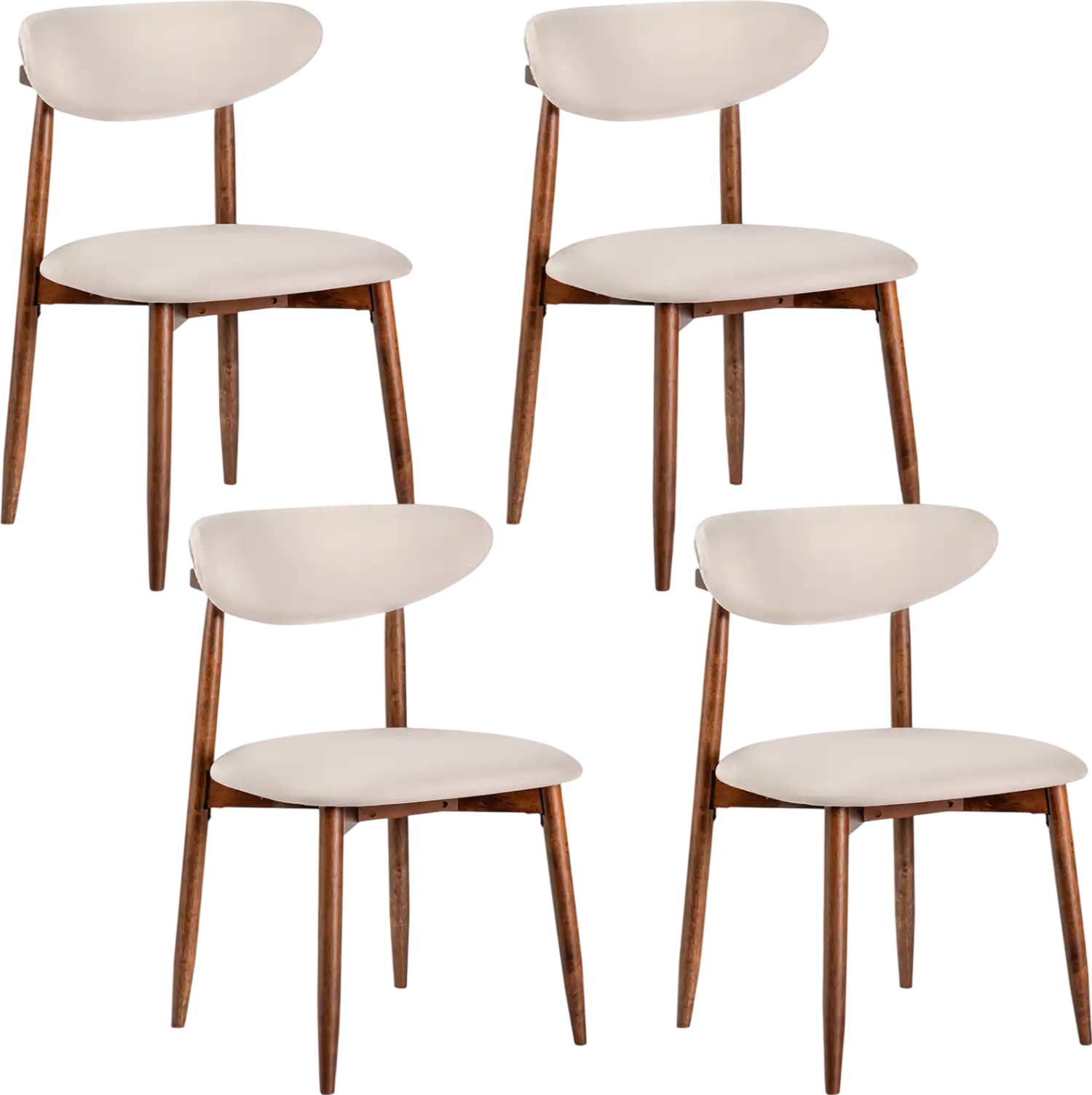 Costway Set of 4 Fabric Upholstered Dining Chairs Curved Back 20345014 New