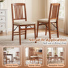 Set of 4 foldable kitchen chairs with padded beige seats, ideal for dining, home office, or reception use.