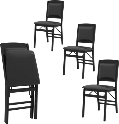 Costway Set of 4 Folding Dining Chairs Padded Seat High Backrest 32295259 New